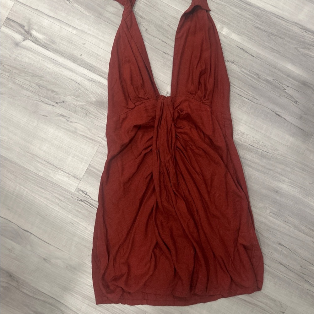 Free People Rust Halter Dress